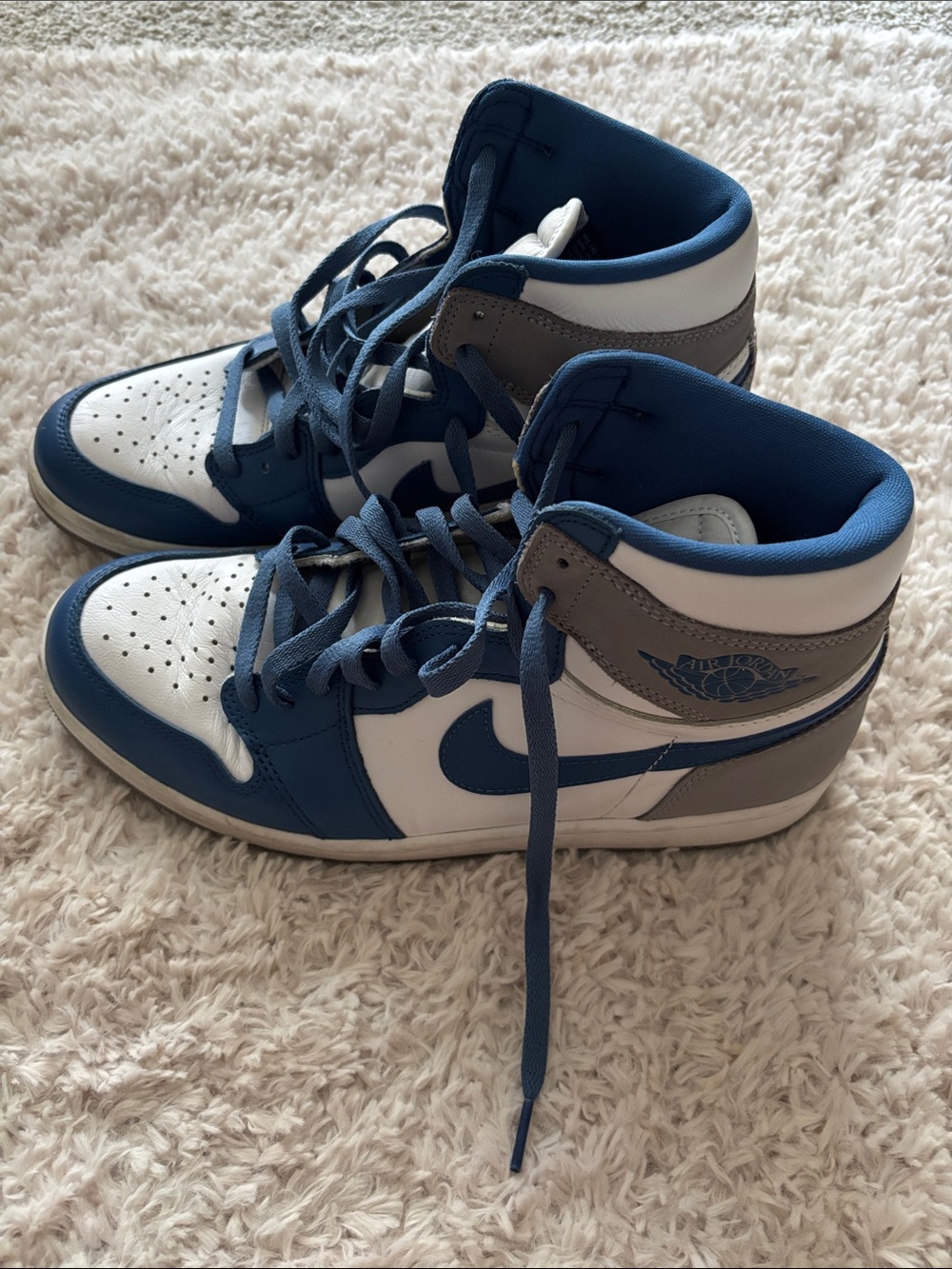 Nike Blue, White and Gray High-Top Sneakers